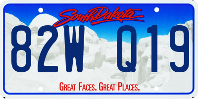 SD license plate 82WQ19