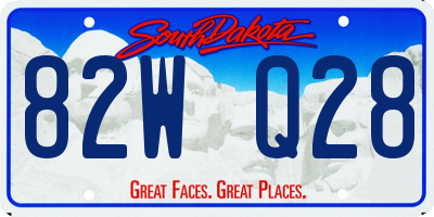 SD license plate 82WQ28