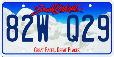 SD license plate 82WQ29