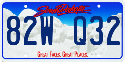 SD license plate 82WQ32