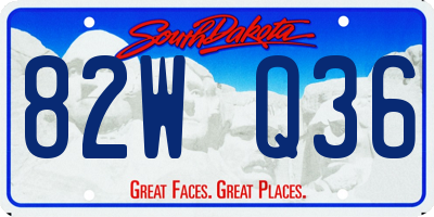 SD license plate 82WQ36