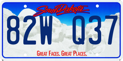 SD license plate 82WQ37