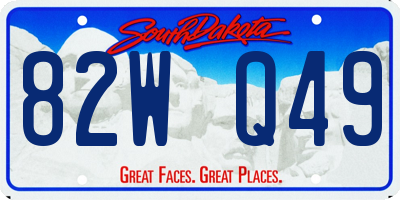 SD license plate 82WQ49