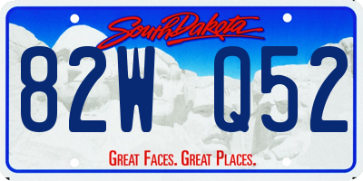 SD license plate 82WQ52