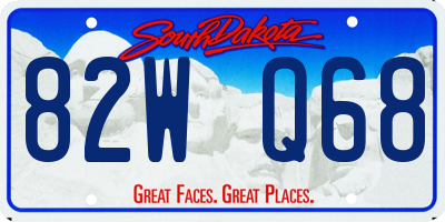 SD license plate 82WQ68