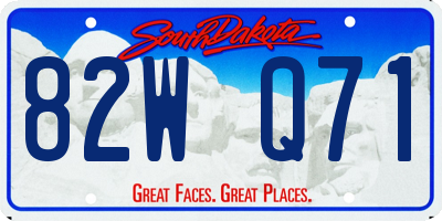 SD license plate 82WQ71