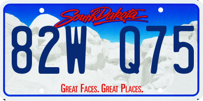SD license plate 82WQ75