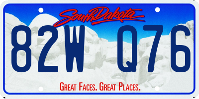 SD license plate 82WQ76