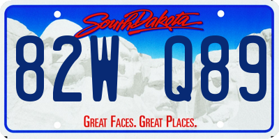 SD license plate 82WQ89