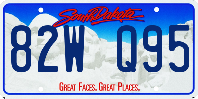 SD license plate 82WQ95