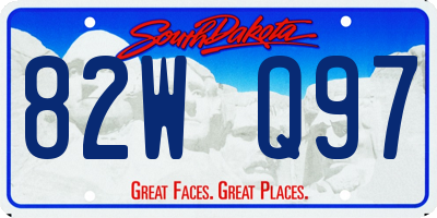 SD license plate 82WQ97