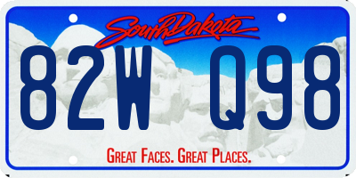 SD license plate 82WQ98