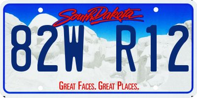 SD license plate 82WR12