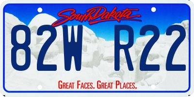 SD license plate 82WR22