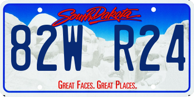 SD license plate 82WR24