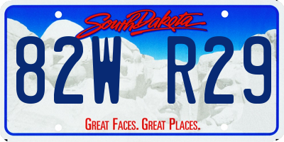 SD license plate 82WR29