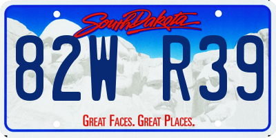 SD license plate 82WR39