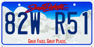 SD license plate 82WR51
