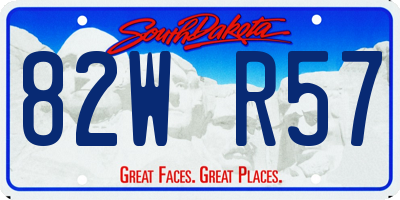 SD license plate 82WR57
