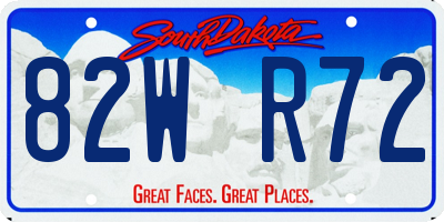 SD license plate 82WR72