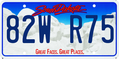 SD license plate 82WR75