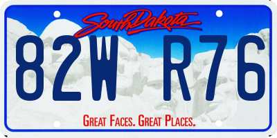 SD license plate 82WR76