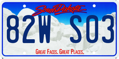 SD license plate 82WS03