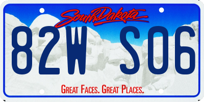 SD license plate 82WS06