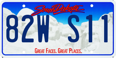 SD license plate 82WS11