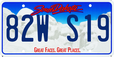 SD license plate 82WS19