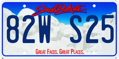 SD license plate 82WS25