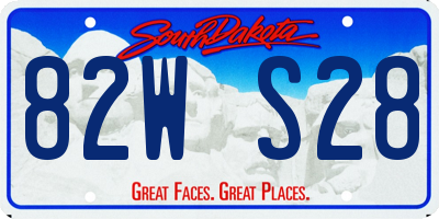 SD license plate 82WS28