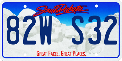 SD license plate 82WS32