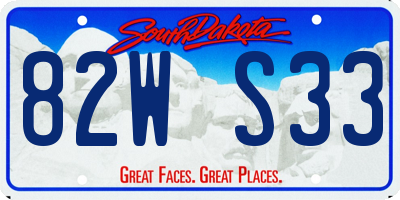 SD license plate 82WS33