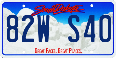SD license plate 82WS40