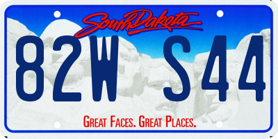 SD license plate 82WS44