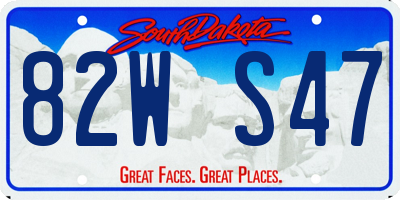 SD license plate 82WS47