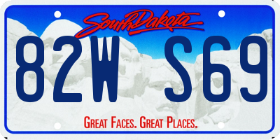 SD license plate 82WS69