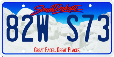 SD license plate 82WS73