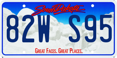 SD license plate 82WS95