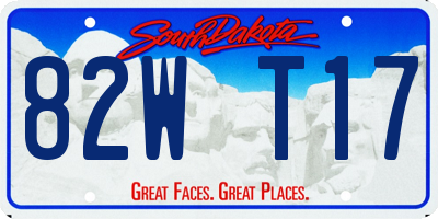 SD license plate 82WT17