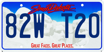 SD license plate 82WT20