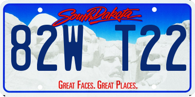 SD license plate 82WT22
