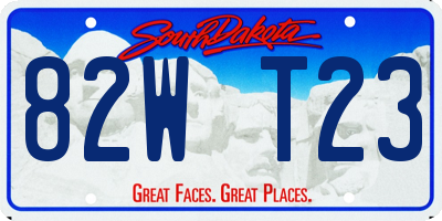 SD license plate 82WT23