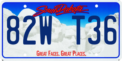 SD license plate 82WT36