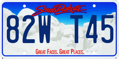 SD license plate 82WT45