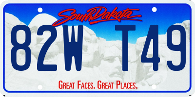 SD license plate 82WT49