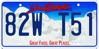 SD license plate 82WT51