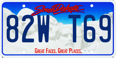 SD license plate 82WT69