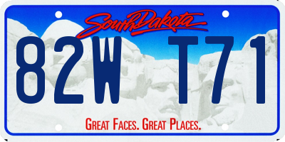 SD license plate 82WT71